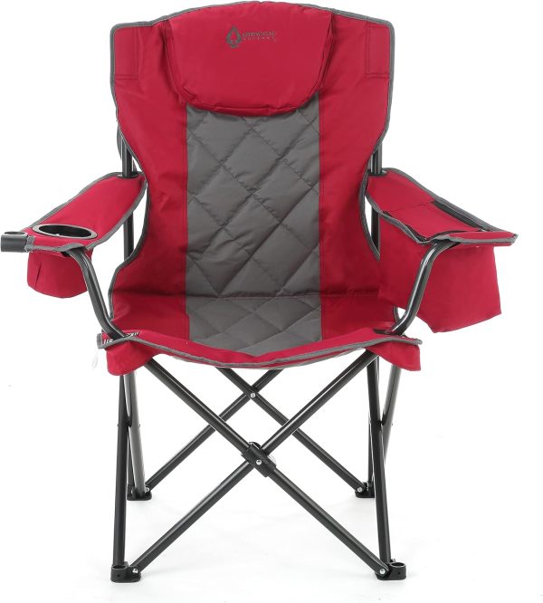ARROWHEAD OUTDOOR Portable Folding Camping Quad Chair w/ 6-Can Cooler, Cup & Wine Glass Holders, Heavy-Duty Carrying Bag, Padded Armrests, Headrest & Seat, Supports up to 450lbs, USA-Based Support - Image 12