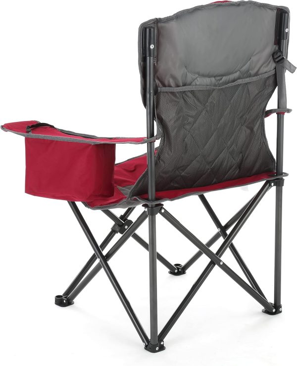 ARROWHEAD OUTDOOR Portable Folding Camping Quad Chair w/ 6-Can Cooler, Cup & Wine Glass Holders, Heavy-Duty Carrying Bag, Padded Armrests, Headrest & Seat, Supports up to 450lbs, USA-Based Support - Image 13