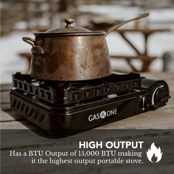GasOne Dual Fuel Portable Camping Stove 15,000BTU With Brass Burner Head, Dual Spiral Flame Gas Stove - Patented - Image 5