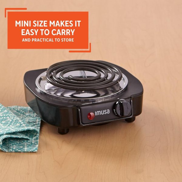 IMUSA USA GAU-80305 Electric Single Burner 1100-Watts, Black - Image 5