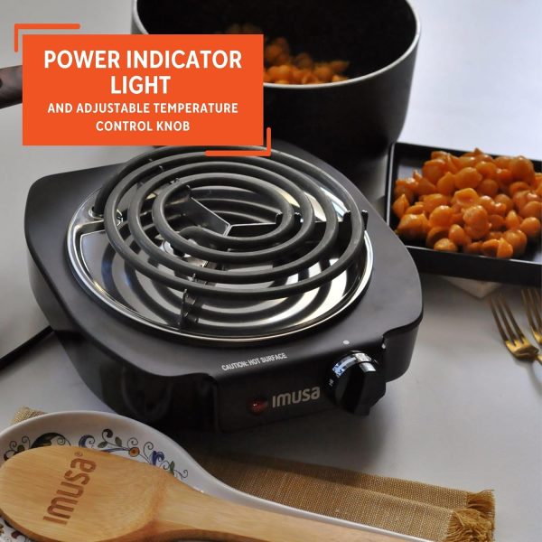 IMUSA USA GAU-80305 Electric Single Burner 1100-Watts, Black - Image 6